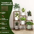 thumbnail image 6 of Behome Plant Stand Indoor, Wood Plant Shelf with 3 Tier Ladder & 7 Pots, Corner Plant Stand, Tall Plant Holder for Living Room & Balcony, Home Decor, 6 of 7