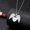 Silver, variant on Laser Letter Angel Wings Full Diamond Heart-shaped Necklace