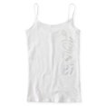 thumbnail image 1 of Aeropostale - Camiseta sin mangas para mujer, vertical, metálica, color blanco, extragrande Aeropostale Cami, 1 of 2