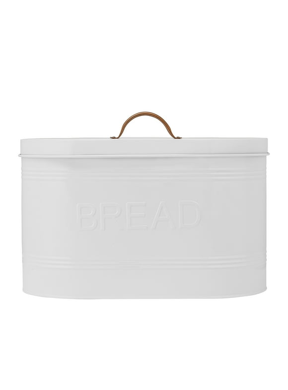 Amici Home Rustic Kitchen Galvanized Metal Bread Storage Bin 288 oz White