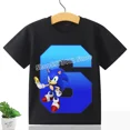 thumbnail image 3 of Camisetas de dibujos animados de Sonic The Hedgehogs para niños, camisetas con números del 1 al 9, camisetas estéticas para niños, camisetas de boutique para niños y niñas, camisetas de feliz cumpleañ, 3 of 5