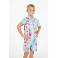 thumbnail image 2 of Hawaii Hangover Boy Aloha Luau Shirt Cabana Set in Pink HIbiscus Vine, 2 of 5