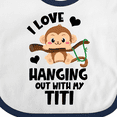 thumbnail image 4 of Inktastic Monkey I Love Hanging out with My Titi Boys or Girls Baby Bib, 4 of 4