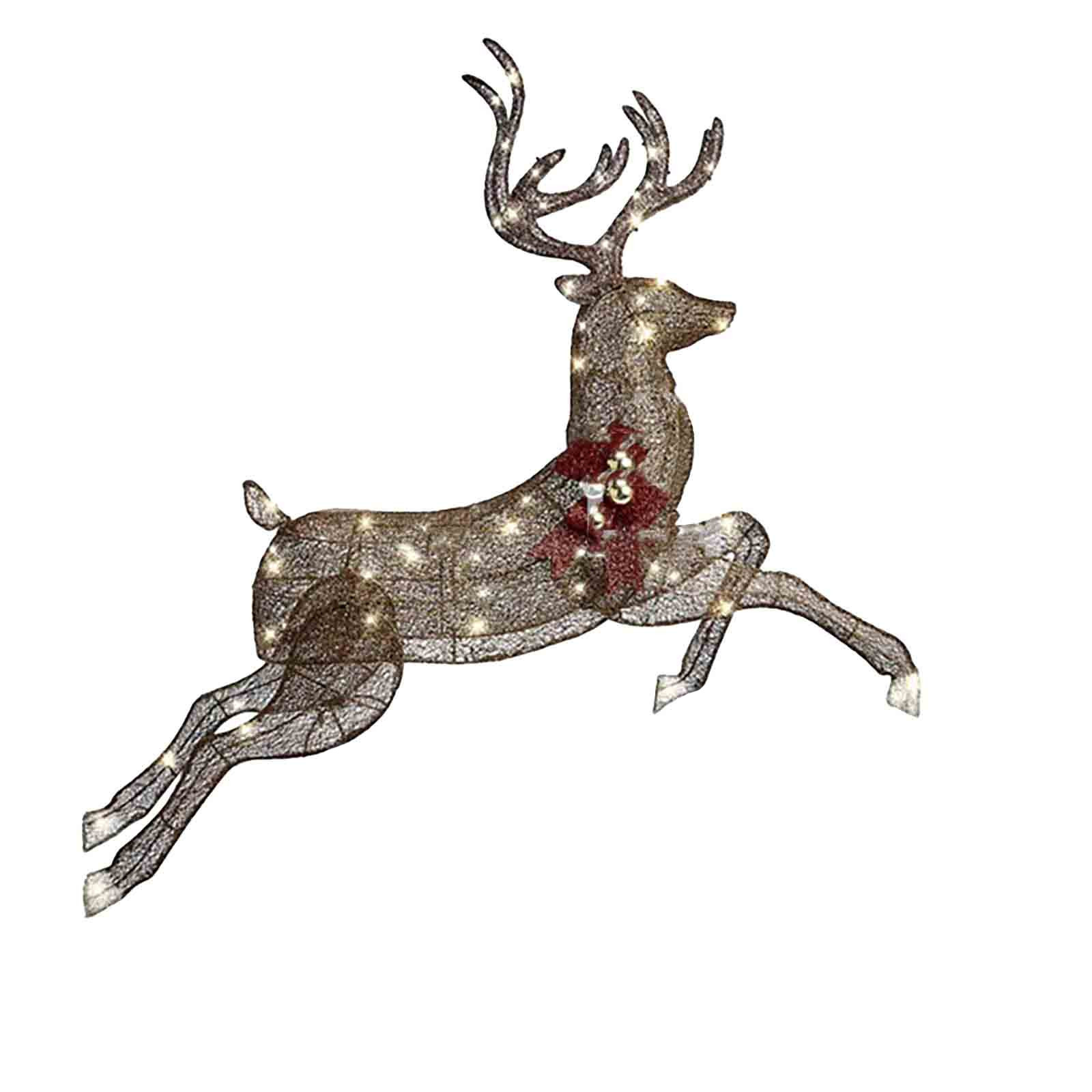 Renne Lumineux Noël Extérieur - Décoration LED Pour Jardin, Pelouse, Intérieur, 3 Tailles (petit/moyen/grand), En Fer