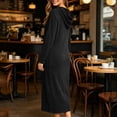 thumbnail image 4 of SELONE Bathrobes for Women Zip Front Plus Size Long Dress Full Zip Long Sleeve Hooded Robe with Pockets Cozy Homewear, 4 of 9