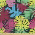 thumbnail image 2 of Ambesonne Botanical Fabric by the Yard Upholstery, Banana Leaves Palm Tree, 2 Yards, Multicolor, 2 of 5