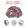 thumbnail image 3 of KLL colorful Skull rose Pattern Shower Cap & Bath Cap for Women,Reversible Oversized Waterproof Shower Caps for all Hair Lengths,Elastic Reusable Bathing Hair Cap, 3 of 6