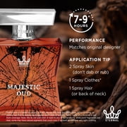 Eternal Fragrance MAJESTIC OUD, Smooth Oud, Smoky Woods Eau de Parfum, Inspired by Oud Wood, Unisex Perfume, Cologne, 3.4 oz (100ml) Spray