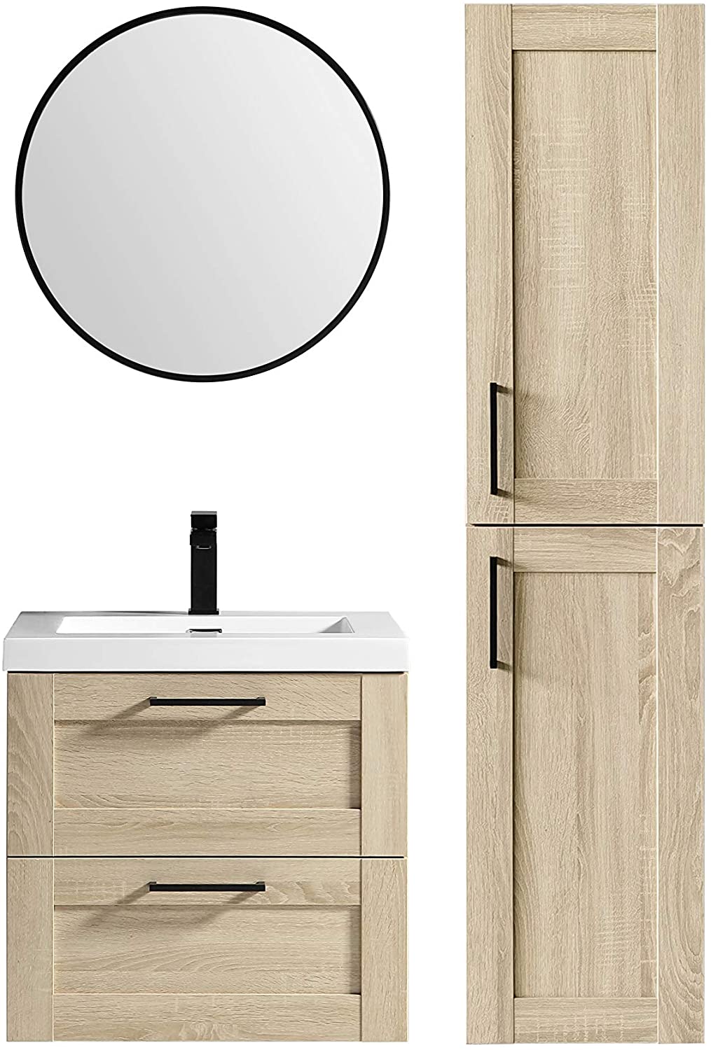 Cosmo Ace 14 Inch Wall Mounted Bathroom Side Assembled Tower