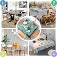 thumbnail image 4 of Dog Pattern with Pioneer Flower Background Square Tablecloth,Waterproof Square Table Cover,Wipeable Spillproof Washable Table Cover for Home Kitchen Party Decor 42"X42"(107x107cm), 4 of 6