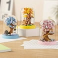 thumbnail image 4 of Valentine's Day Tree House 4 Season Tree House Bonsai Tree House Building Toy Flowers Set Ideas Building Blocks Complete with Dust Cover, DIY Flower Building Toy Sets Miniature Tree House Building, 4 of 6