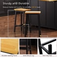 thumbnail image 4 of 48inch Large Kitchen Island With 2 Bar Stools, Power Outlet, Door Internal Storage Rack, Kitchen Storage Cart On 5 Wheels With Drop Leaf, 5 Open Side Racks, 2 Drawers,for Kitchen,Dining Room,Black, 4 of 31