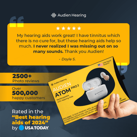 Audien Hearing - Audien Atom Pro 2 OTC Hearing Aids - Beige