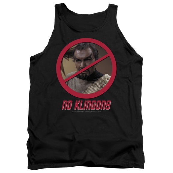Star Trek No Klingons Adult Tank Top Black