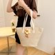 thumbnail image 4 of Bolso tejido para mujer Bolsos para axilas de moda de verano Bolso de hombro Bolso de compras (Blanco), 4 of 7