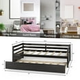 thumbnail image 4 of Giantex Twin Size Wooden Daybed with Pull-Out Trundle Bed Set Wood Guest Bed Frame Slats for Bedroom Living Room Dorm, Espresso, 4 of 8