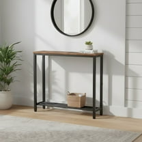Narrow Console Table for Entryway - Rustic Industrial Design
