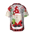 thumbnail image 4 of Goofa Gnome And Buffalo Plaid Printed Men's Casual Short-sleeved Shirt,Lightweight Breathable Button-down,Summer Casual men's top,Versatile Fashion shirt-4X-Large, 4 of 7
