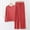 Red, variant on Goodtrade8 2 Piece Woman Pajamas Sets Sleepwear Casual Long Sleeve Crew Neck Solid Color Soft Womens Pjs