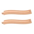 thumbnail image 1 of Raindrops Khaki Wood Train Track 2Pcs S-Shaped Tracks for School Activity, 1 of 5