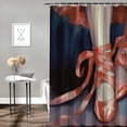 thumbnail image 2 of Creowell Ribbon Print Shower Curtain for Showers and Bathtubs, 100% Polyester Fiber Bathroom Decoration with Hooks 36x72, 2 of 7