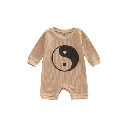

Binpure Baby Girl Boy Rompers Tai Chi Print Waffle Long Sleeve Jumpsuit for Newborn Toddler Girl Boy