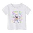 thumbnail image 4 of XEGLSBU Girls Short Sleeve Shirts Size 8 Kids Graphic Print Short Sleeve T Shirt Casual Comfortable Tee for Girls Boys Daily Wear White Size 8-9 Years, 4 of 5