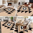 thumbnail image 5 of Black Khaki Boho Area Rug 5x7 FT, Non Slip Bedroom Throw Carpet, Aztec Southwest Ethnic Geometric Art Washable Soft Floor Carpet Non-Shedding Rug for Dining Room Bedside Classroom Desk, 5 of 9