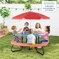 thumbnail image 4 of Costway Kids Picnic Table Outdoor Activity Table with Adjustable & Collapsible Umbrella Blue, 4 of 9