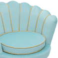 thumbnail image 6 of Magshion Tufted Velvet Accent Chair with Pillow and Cushion, Metal Feet Fabric Armchair, Upholstered Seat, Tiffany Blue/Gold, 6 of 12