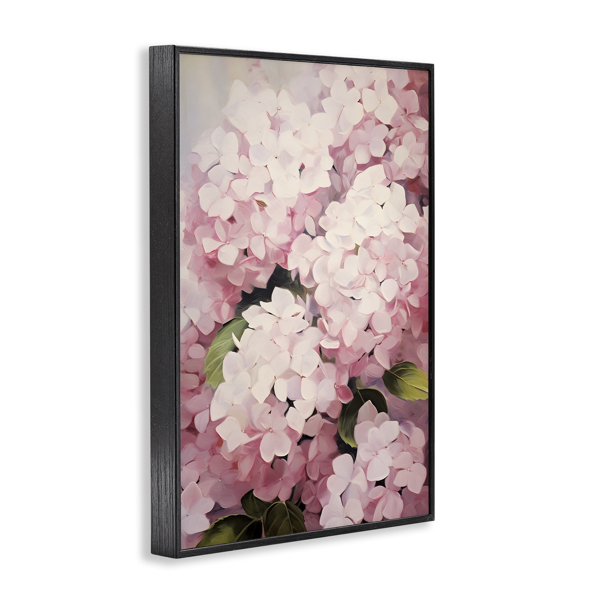 Stupell Industries Blush Pink Hydrangeas Botanical & Floral Painting Black Framed Art Print Wall Art, 16 x 24