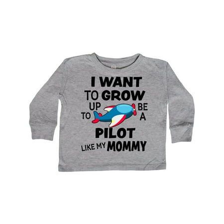 

Inktastic I Want To Grow up To Be a Pilot Like My Mommy Gift Toddler Boy or Toddler Girl Long Sleeve T-Shirt
