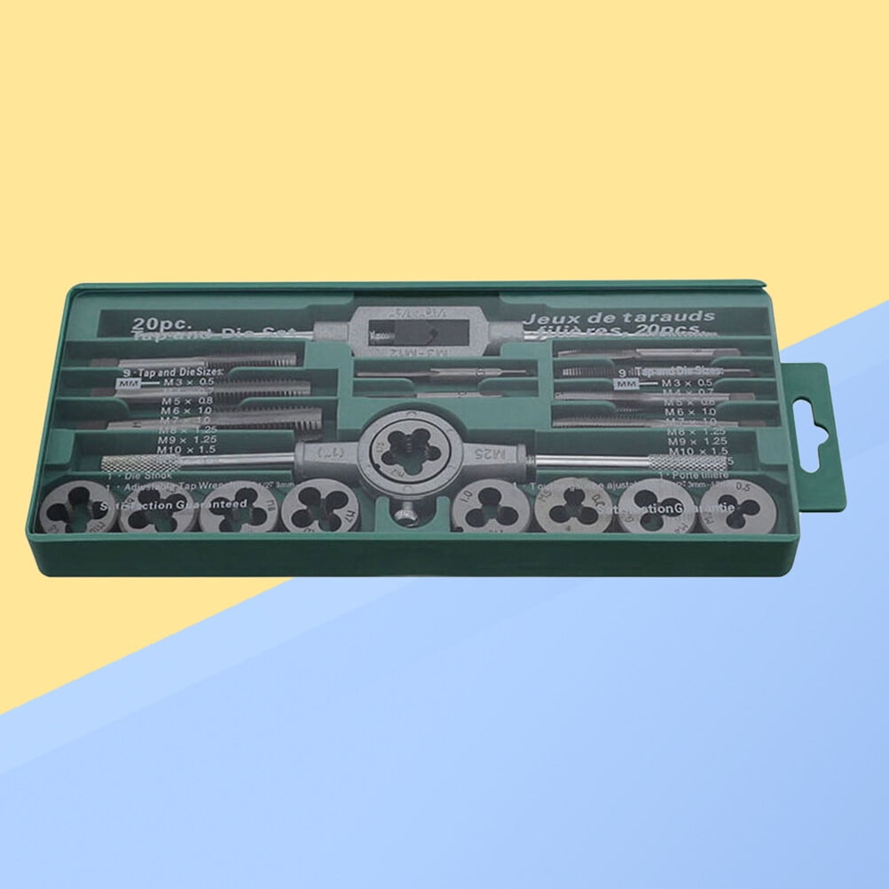 SASABAXI 20Pcs Die Set Metric and Standard Threading Taps for Machine Manufacturing Tools