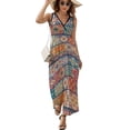 thumbnail image 2 of Colorful Vintage Seamless Pattern with Floral And Mandala Elements Sleeveless Dress Dresses Women Summer Evening Dresses Ladies Bohemia Long Dresses, 2 of 9