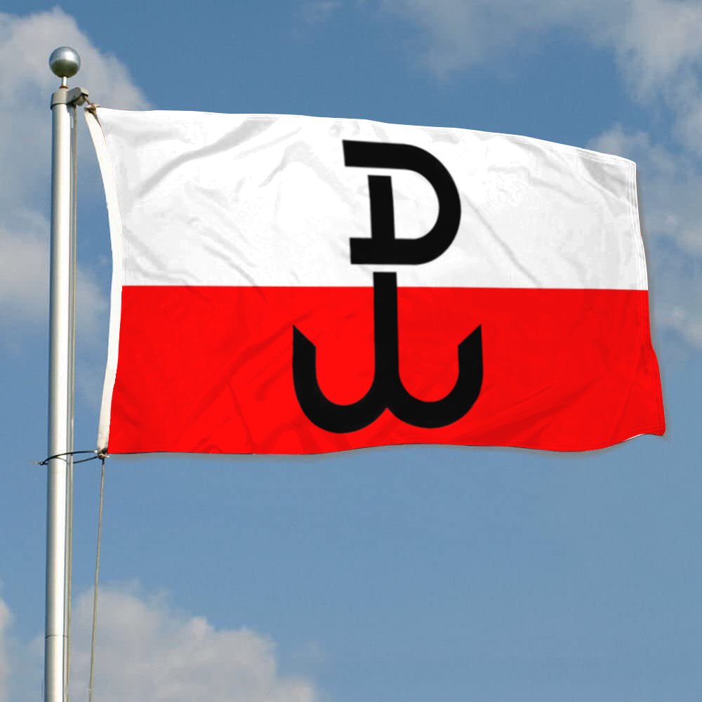 mokarier Polish Home Army Resistance Movement World War II Historical Flag Banner Outdoor Indoor Decoration Flag 3x5Feet Double Stitched Polyester with Brass Grommets