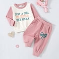 thumbnail image 2 of TOWED22 Baby Kids Girls Outfits Fall Winter Clothing 2pcs Long Sleeve Soft Print Sweatshirt and Cozy Joggers Set Clothes(Light Pink,18-24 M), 2 of 9