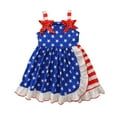 thumbnail image 2 of Edvintorg 1-6 Years 4Th Of July Girls Dresses Summer 2025 Toddler Baby Girls Summer Suspended Dress Independence Day Printed Pure Cotton Dress, 2 of 7