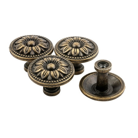 - Uxcell Household Metal Vintage Style Cupboard Door Handle Pull Knob Bronze Tone 4 Pcs