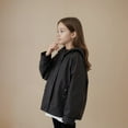 thumbnail image 4 of XXWXYD Girls Cargo Hooded Windbreaker Zip Up Long Sleeve Windproof Jacket Fall Thermal Outerwear for Kids Lightweight Cool Coats with Pockets, 4 of 7