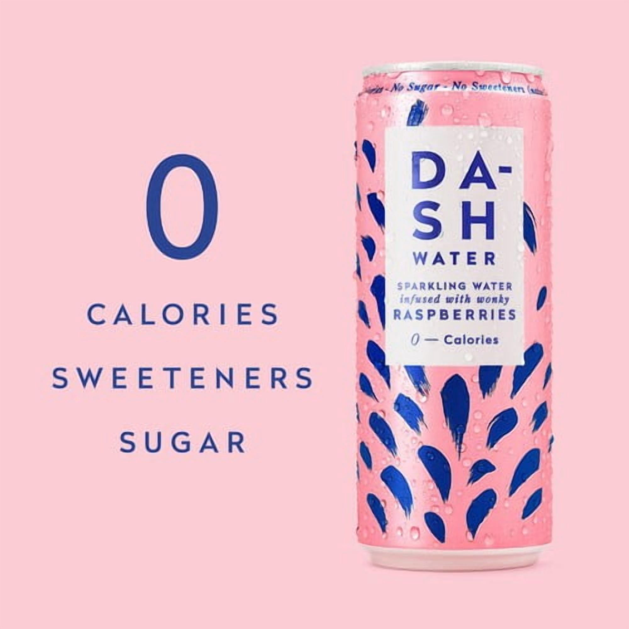 DASH Raspberry Infused Sparkling Water 12 x 330ml, British Import (Pack of 2)