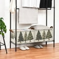 thumbnail image 3 of Yayeee Foldable Storage Basket for Shelves with Handles Set of 2 Waterproof Cloth Bins, Cartoon Christmas Trees, 3 of 7