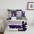 thumbnail image 5 of Eat Sleep Lacrosse Comforter ,Grey Purple Lacrosse Bedding King,Lacrosse Player Stick Bedding Comforter Set,Sports Buffalo Plaid Duvet Insert with 2 Pillowcases Soft, 5 of 6