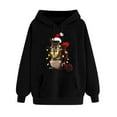 thumbnail image 2 of Craaazy Christmas Hoodies for Women Long Sleeve Hooded Pullover Pocket Drawstring Christmas Print Shirt Gifts for Women, 2 of 5