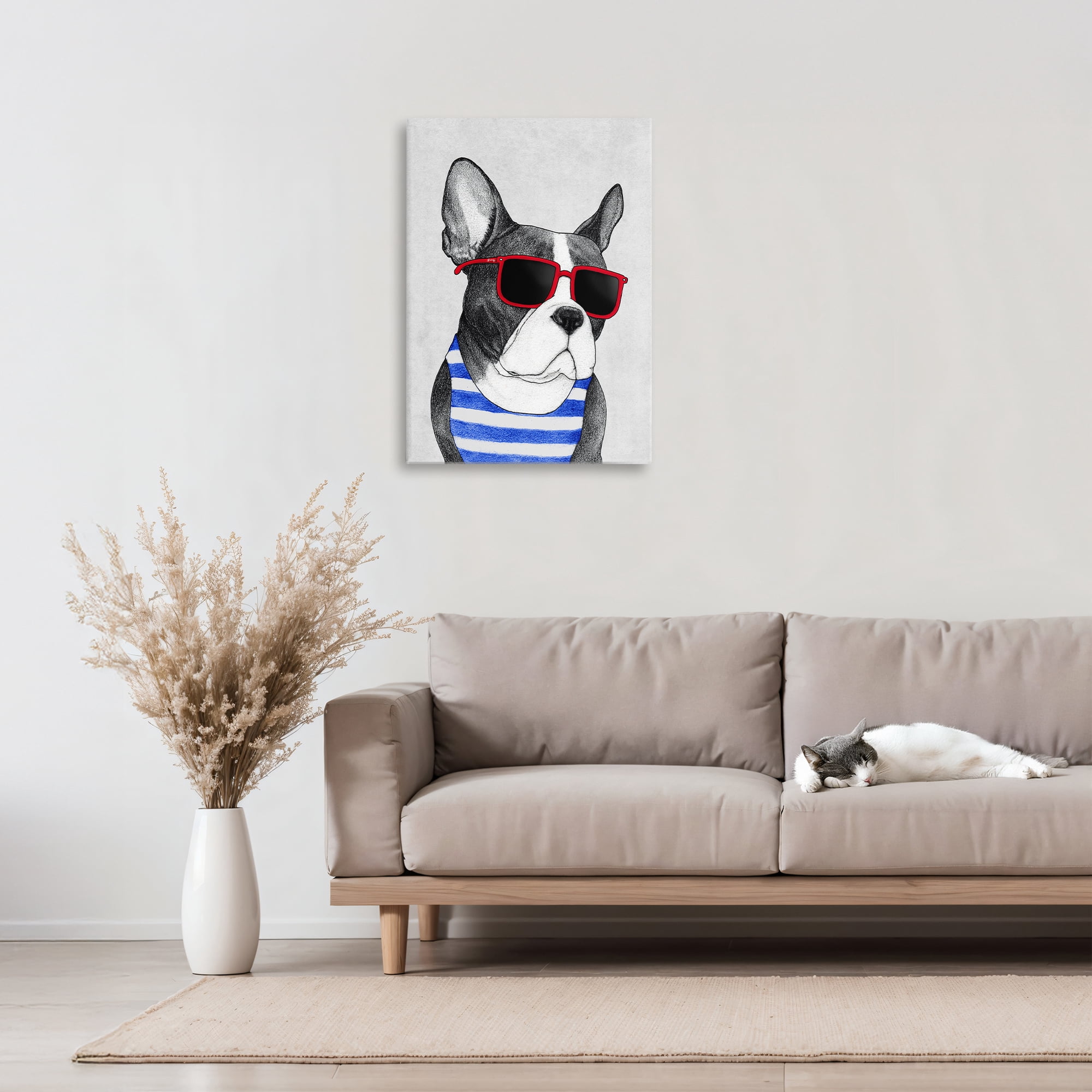 Stupell Industries Frenchie Summer Style Canvas Wall Art, design by Barruff