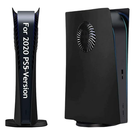 PS5 Cover Plates Faceplate for Original PS5 Digital Edition with Enhanced Cooling Vents & Dust Filter, Black