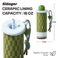 thumbnail image 5 of Sidagar 18 oz Stainless Steel Vacuum Ceramic Lined Tumbler with Straw Lid, Green, 5 of 8