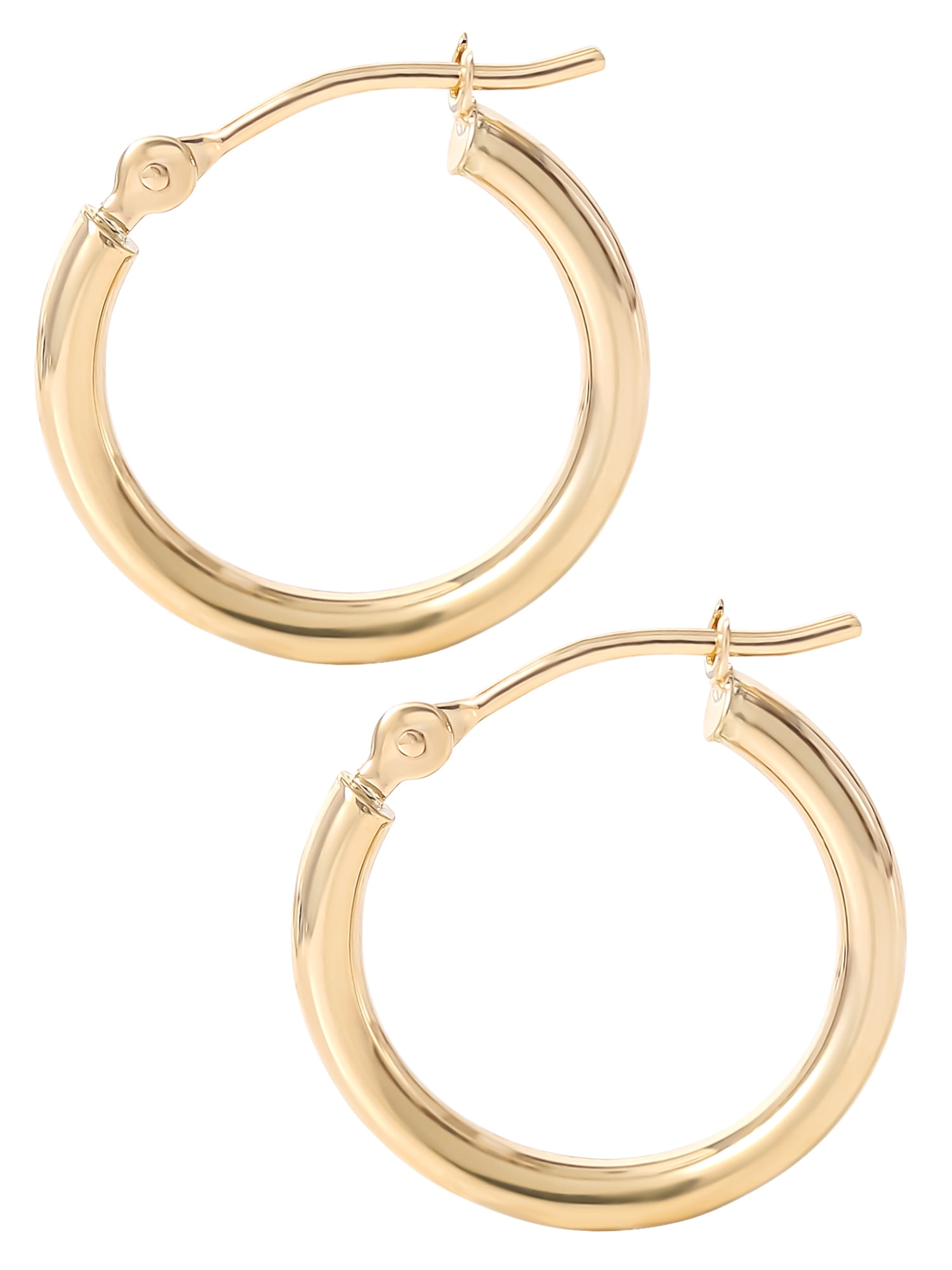 Brilliance Fine Women's Polished Hoop Earrings, 14K Yellow Gold