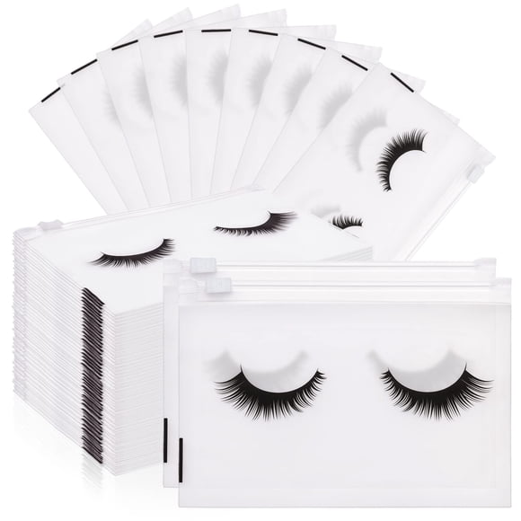 Bolsas de maquillaje Noverlife de plástico impermeable para pestañas, 100 unidades