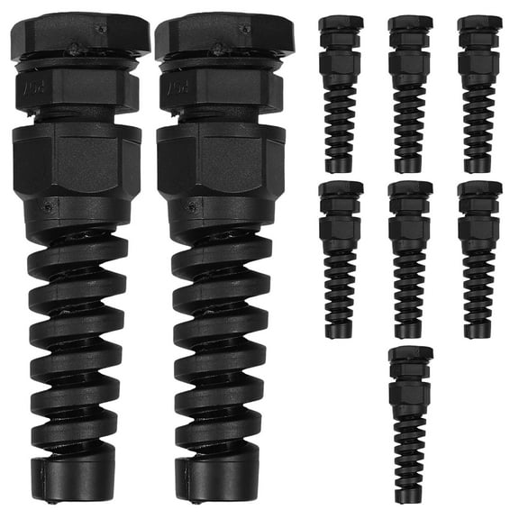 Zehuanyu 10pcs Nylon Cable Glands Waterproof Spiral Strain Relief Connector With Weather-Resistant Cable Glands For Industrial And Home Use