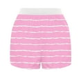 thumbnail image 4 of Hfnxid Pj Shorts for women Fashion Women's Summer Striped Elastic Waist Button High Waist Slim Pajamas Shorts, 4 of 5